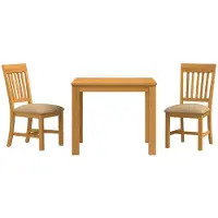 Syfax Eetkamerset 3 st Beige Massief Eikenhout
