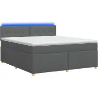 vidaXL Boxspringbed met matras, donkergrijs, 140 x 190 cm, gestoffeerd