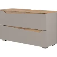 Vicco Wastafelonderkast Marelle Grijs/Artisanaal eiken 100 x 57.5 cm met 2 lades, Model 62819