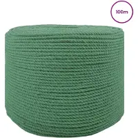 vidaXL Katoenen Touw 6 mm 100 m Groen 100% katoen