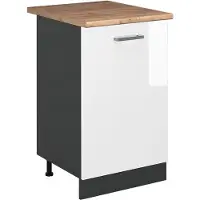 Vicco Keukenonderkast R-Line Wit Hoogglans/Antraciet 50 cm goudkleurig eiken werkblad, Model 70293