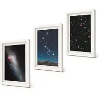 Coloray 3-Delige Schilderij Set - Ruimtelandschappen met sterren en het sterrenbeeld Stier - 20x30 - Muurdecoratie - Schilderijen Set - Woonkamer - Wanddecoratie