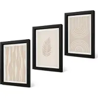 Coloray 4-Delige Schilderij Set - Patronen in beigetinten met plantmotieven - 20 x 30 cm - Stijlvolle Muurdecoratie - Slaapkamer