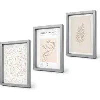 Coloray 4-Delige Schilderij Set - Minimalistische stijl met botanische motieven - 20 x 30 cm - Muurdecoratie - Wanddecoratie - Slaapkamer - Moderne Wanddecoratie