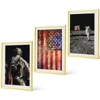 Coloray 4-Delige Schilderij Set - Amerikaanse nationale symbolen, vlag van de VS - 40 x 60 cm - Muurdecoratie - Interieur Decoratie - Decoratieve Schilderijen