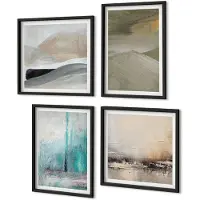 Coloray 4-Delige Schilderij Set - Geschilderde Abstracte Minimalistische Decoraties - 40 x 40 cm En 40 x 60 cm - Muurdecoratie - Schilderijen Set - Woonkamer - Stijlvolle Muurdecoratie