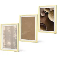 Coloray 3-Delige Schilderij Set - Structuren En Texturen In Een Minimalistische Stijl - 40 x 40 cm En 40 x 60 cm - Muurdecoratie - Wanddecoratie - Slaapkamer - Stijlvolle Muurdecoratie