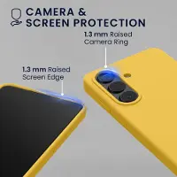 Kwmobile hoes met 2x screenprotectors voor Samsung Galaxy S26 – screenprotector van gehard glas – draadloos opladen – stralend geel