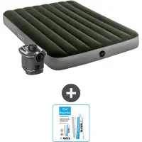 Intex Luchtbed - Twijfelaar - 137 x 191 x 25 cm - Groen - Inclusief pomp en Reparatieset