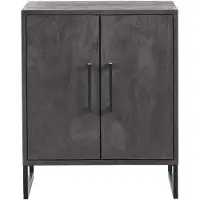Pronto Wonen Opbergkast Piastra - Mangohout - Zwart - 78 cm hoog - 64 cm breed -