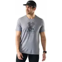 Smartwool - Moose Mode Active Short Sleeve Graphic Tee - Merinoshirt S, grijs
