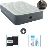OEM Tweepersoonsbed - 2 personen - 152 x 203 x 46 cm - Grijs - Met pomp - Beddengoed en reparatieset
