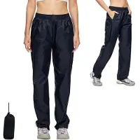 Auralum Max BUBW Regenbroek Dames - 100% Waterdicht（5000 g/m²）- Ademend en Winddicht - Met Reflecterende strepen - Inclusief opbergtas - Maat L - Zwart