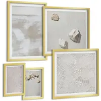 Tulup 5-Delige Schilderij Set - Zandstenen en een verweerde textuur in boho-stijl - 50 x 50 cm, 20 x 30 cm en 40 x 60 cm - Wanddecoratie - Woonkamer Decoratie - Muurdecoratie