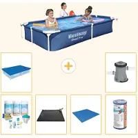 Bestway Steel Pro, rechthoekig zwembad - 221x150x43 cm - 7-delig - S21514