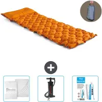 Intex Campingmat - 1-Persoons - 71 x 191 x 11 cm - Oranje - Inclusief Hoeslaken - Pomp en Reparatieset