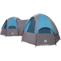 vidaXL Gezinstent met regenhoes waterdicht 14-persoons Blauw