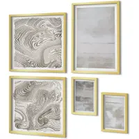 Coloray 5-Delige Schilderij Set - Versleten Texturen, Moderne Industriële Stijl - 50 x 50 cm, 20 x 30 cm En 40 x 60 cm - Muurdecoratie - Wanddecoratie - Slaapkamer - Interieur Decoratie