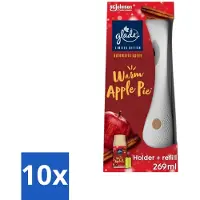 Glade 10 x - Houder Automatische Spray - Warme Appeltaart Limited Edition - 269 ml - Automatische Geurverspreiding - Warme Appel - Kaneel - Gezelligheid - Geur In Huis