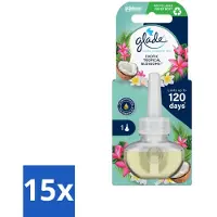 Glade 15 x - Navulling Elektrische Olie - Exotic Tropical Blossoms - Zonder Houder - Tropische Geur - Monoi Olie - Exotische Bloemen - Kokosmelk - Elektrische Geur