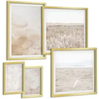 Tulup 5-Delige Schilderij Set - Modieuze texturen in pastelkleuren. - 50 x 50 cm, 20 x 30 cm en 40 x 60 cm - Wanddecoratie - Muurdecoratie - Woonkamer