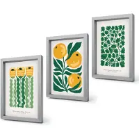 Coloray 4-Delige Schilderij Set - Plantenpatronen met bloemen en bladeren (posters) - 20 x 30 cm - Wanddecoratie - Schilderijen Set - Interieur - Stijlvolle Muurdecoratie
