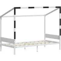 VitaliSpa Kinderbed Goal, Wit/Zwart, 90x200