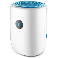 Aihontai 220V luchtontvochtiger voor slaapkamers en kelders – compact, vochtbestendig, efficiënte absorptie voor gezonde lucht, wit/blauw