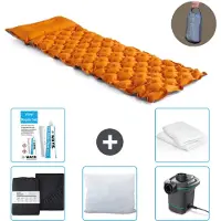 Intex Campingmat - 1-Persoons - 71 x 191 x 11 cm - Oranje - Inclusief Hoeslaken - Kussen - Pomp - Reparatieset en Kussenbeschermer