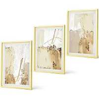 Coloray 4-Delige Schilderij Set - Abstracte patronen in beige en witte tinten. - 40 x 60 cm - Decoratieve Schilderijen - Woonkamer - Interieur - Wanddecoratie