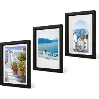 Coloray 4-Delige Schilderij Set - Witte trap met planten, uitzicht op zee en poort - 20 x 30 cm - Wanddecoratie - Schilderijen Set - Interieur - Stijlvolle Muurdecoratie