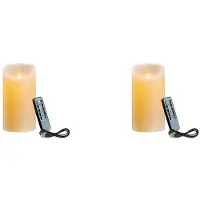 Semoic 2X LED-Kaarsen, Flikkerende Vlamloze Kaarsen, Oplaadbare Kaars, Kaarsen van Echte Was met Afstandsbediening, 12,5 cm A