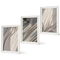 Coloray 3-Delige Schilderij Set - Natuurlijke Textielstructuren Van Dichtbij - Boho - 40 x 60 - Muurdecoratie - Wanddecoratie - Hal - Decoratieve Schilderijen