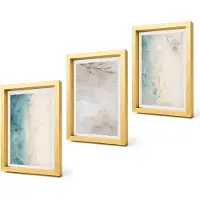 Coloray 4-Delige Schilderij Set - Subtiele aquarelverftextuur - 20 x 30 cm - Wanddecoratie - Schilderijen Set - Interieur - Decoratieve Schilderijen