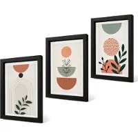 Coloray 4-Delige Schilderij Set - Plantmotieven in moderne vormen en kleuren - 20 x 30 cm - Stijlvolle Muurdecoratie - Slaapkamer - Decoratieve Schilderijen