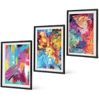 Coloray 4-Delige Schilderij Set - Kleurrijke abstracte schilderijen met dynamische patronen - 40 x 60 cm - Wanddecoratie - Woonkamer Decoratie - Muurdecoratie