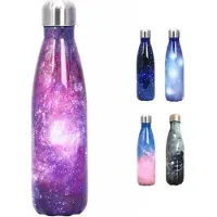Aihontai Geïsoleerde waterfles van roestvrij staal, 500 ml sportfles, Galaxy C: Paars
