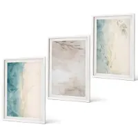 Coloray 3-Delige Schilderij Set - Subtiele Aquarelverftextuur - 40 x 60 - Muurdecoratie - Wanddecoratie - Hal - Stijlvolle Muurdecoratie