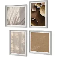 Coloray 4-Delige Schilderij Set - Structuren en texturen in een minimalistische stijl - 40 x 40 cm en 40 x 60 cm - Muurdecoratie - Wanddecoratie - Slaapkamer - Stijlvolle Muurdecoratie