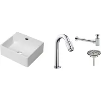 Wiesbaden FonteinPack Leto Keramiek 32x29x11cm Wit (Keuze uit 18 kranen)