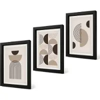 Coloray 4-Delige Schilderij Set - Abstracte geometrische patronen minimalisme - 20 x 30 cm - Schilderijen Set - Wanddecoratie - Woonkamer - Muurdecoratie