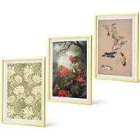 Coloray 4-Delige Schilderij Set - Bloemen en vogels in een natuurlijke omgeving - 40 x 60 cm - Wanddecoratie - Moderne Interieurdecoratie - Woonkamer Decoratie