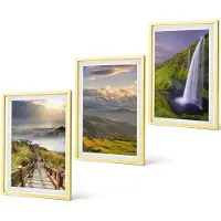 Coloray 3-Delige Schilderij Set - Sfeervolle Straatjes Met Koffie En Zonnebloemen - 40 x 40 cm En 40 x 60 cm - Wanddecoratie - Woonkamer Decoratie - Stijlvolle Muurdecoratie