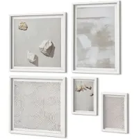 Coloray 4-Delige Schilderij Set - Zandstenen en een verweerde textuur in boho-stijl - 50 x 50 cm, 20 x 30 cm en 40 x 60 cm - Wanddecoratie - Woonkamer Decoratie