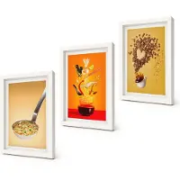 Coloray 3-Delige Schilderij Set - Keuken, eten en drinken thema's - 20x30 - Wanddecoratie - Muurdecoratie - Moderne Interieurdecoratie - Interieur Decoratie