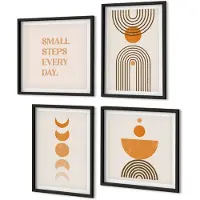 Coloray 4-Delige Schilderij Set - Minimalistische Boho Abstracte Patronen En Letters - 40 x 40 cm En 40 x 60 cm - Wanddecoratie - Moderne Interieurdecoratie - Decoratieve Schilderijen