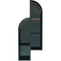 Luca Inbouwnis Nissen 115x46x12cm Met LED Verlichting 3000K RVS Gun Metal PVD