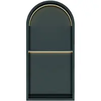 Luca Inbouwnis Nissen 2-Vaks 74,5x36x7cm Met LED Verlichting 3000K RVS Gun Metal PVD