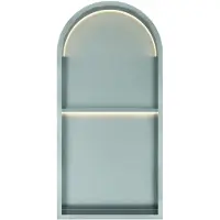 Luca Inbouwnis Nissen 2-Vaks 74,5x36x7cm Met LED Verlichting 3000K RVS Geborsteld Nikkel
