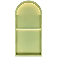 Luca Inbouwnis Nissen 2-Vaks 74,5x36x7cm Met LED Verlichting 3000K RVS Champagne Goud PVD